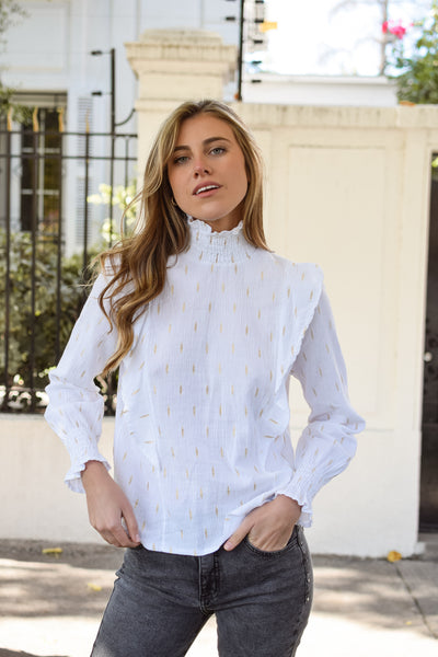 BLUSA WHITE AND GOLD