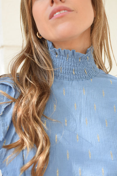 BLUSA BLUE AND GOLD