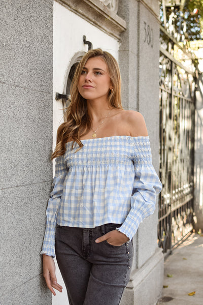 BLUSA VICHY LIGHT BLUE