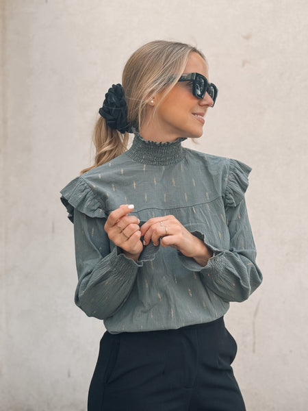 BLUSA GREY AND GOLD